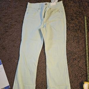 EVERYTHING MUST GO - MOVING! Express NWT / Mint Green Cropped Flare Jeans / Sz 8